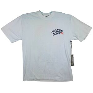 Diamond Cross Ranch Shirt Large Cowboy Riding Horse Sun Art on Back White NWT